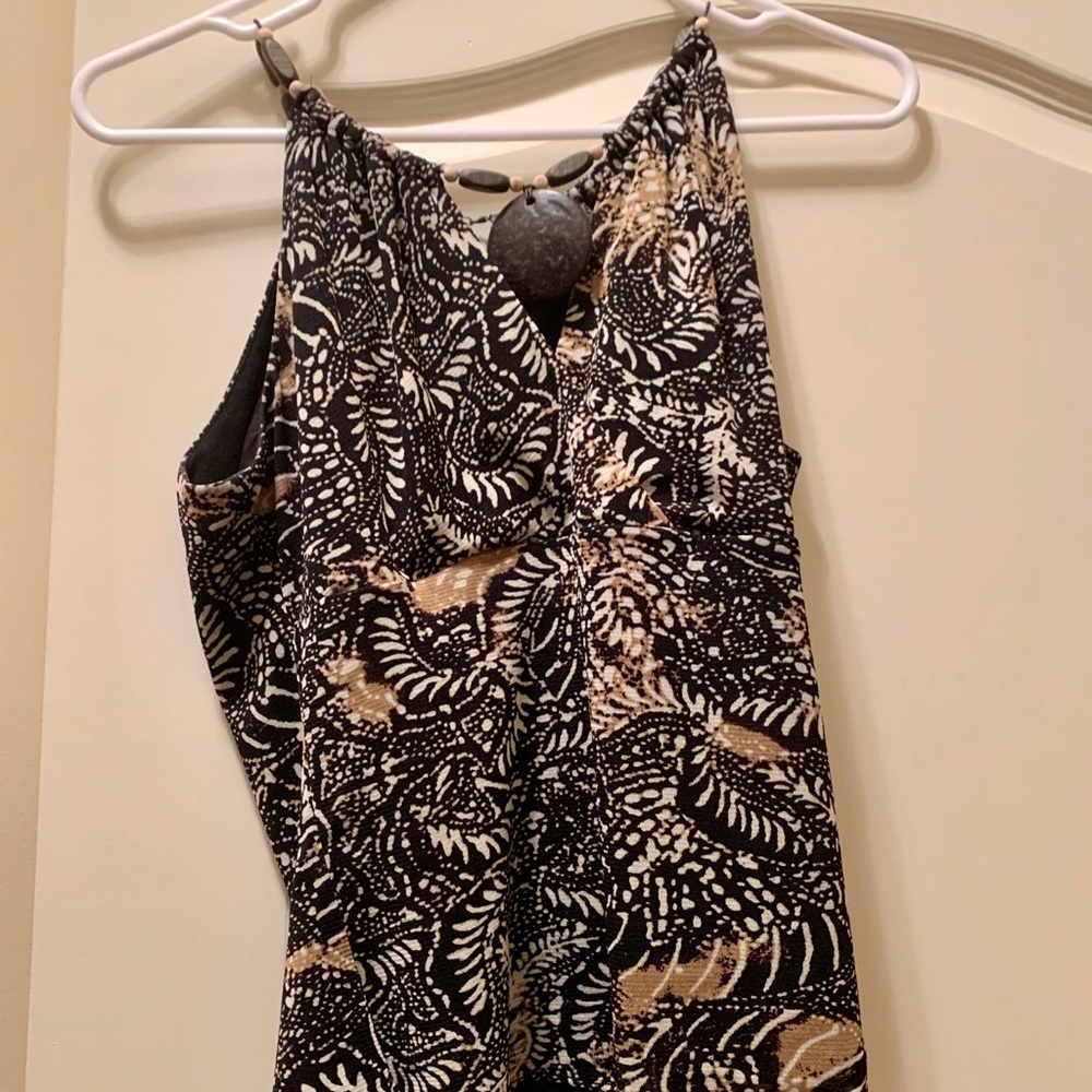 Cute wooden beaded boho strap top with cutout S